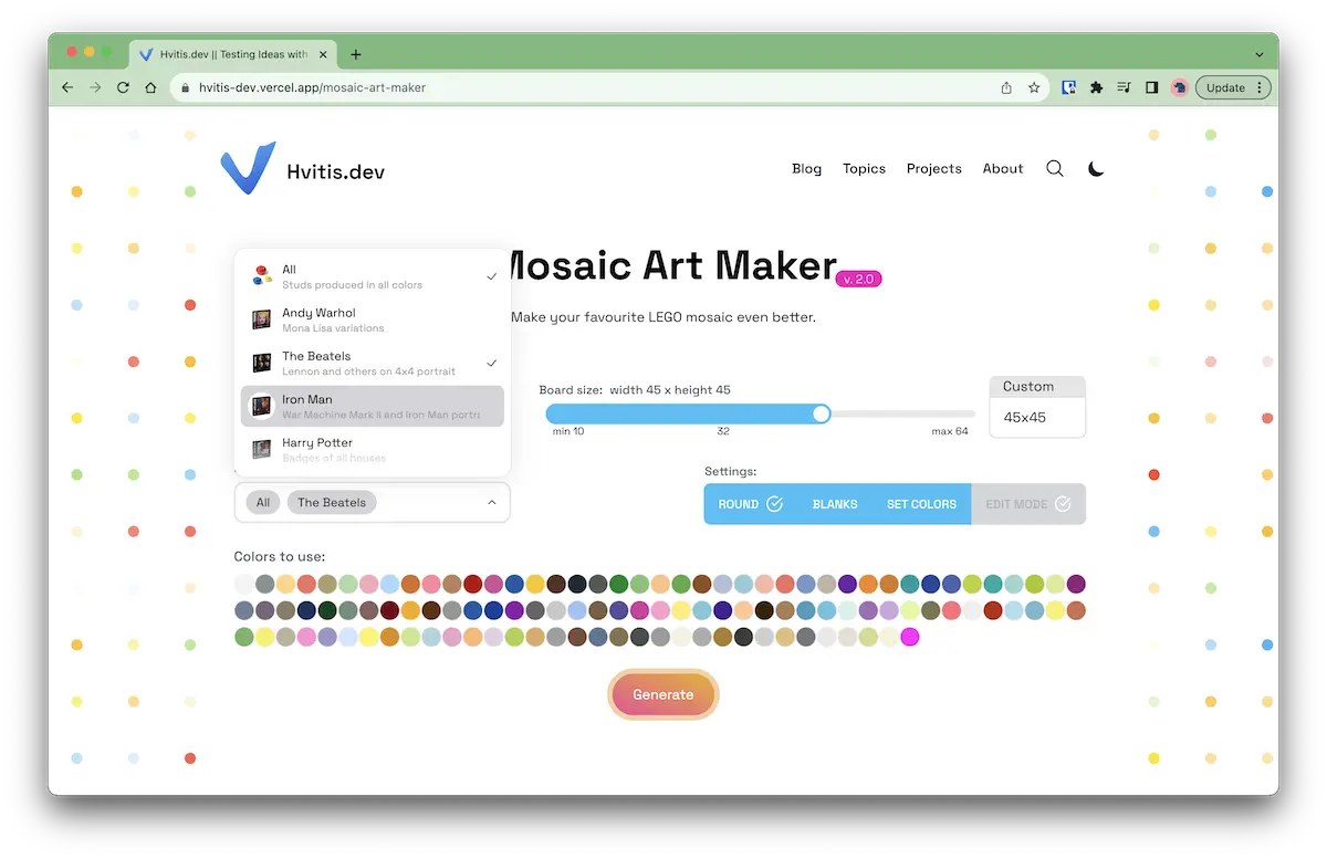 Mosaic Generator New Version